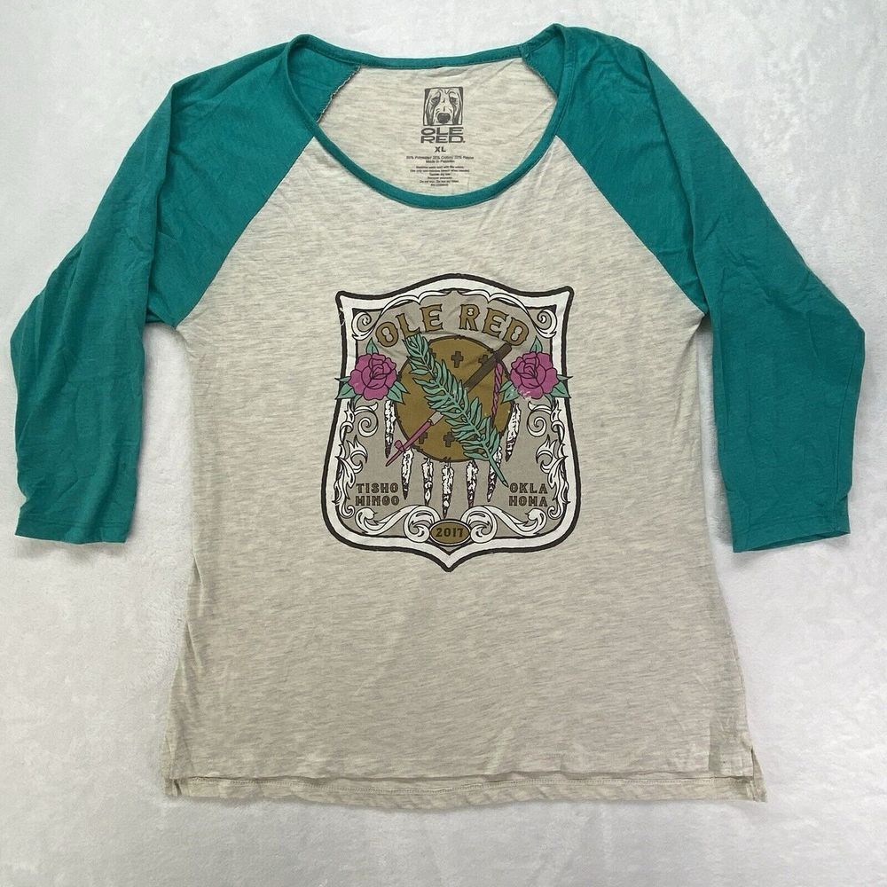 Blake Shelton's Ole Red Shirt Womens XL Tishomingo Oklahoma‎ 3/4 Sleeve